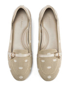 Hepburn Beige Polka Charm Loafers - Lino Perros