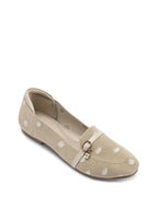 Hepburn Beige Polka Charm Loafers - Lino Perros