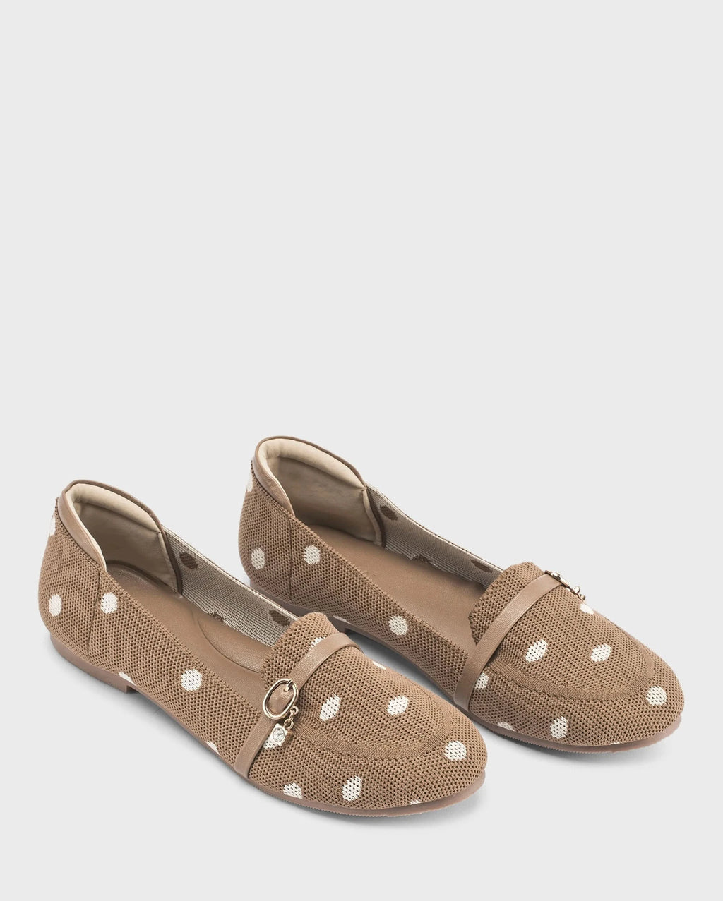 Hepburn Tan Polka Charm Loafers - Lino Perros