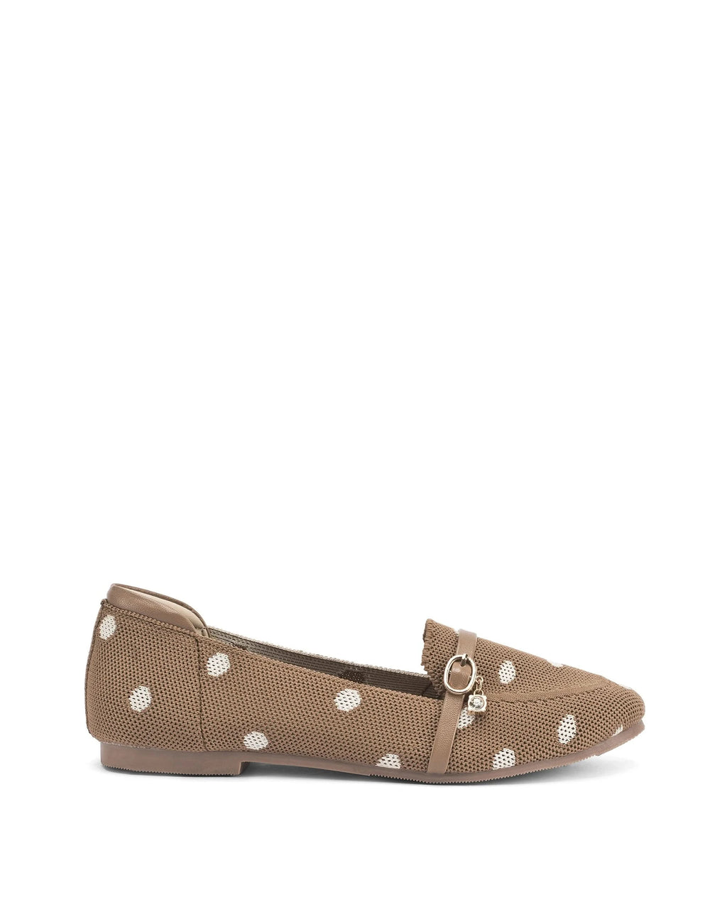 Hepburn Tan Polka Charm Loafers - Lino Perros