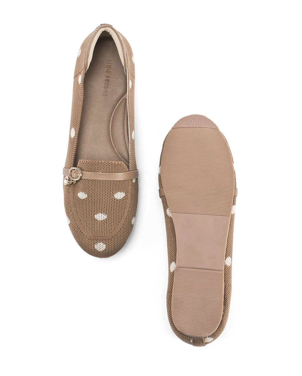 Hepburn Tan Polka Charm Loafers - Lino Perros