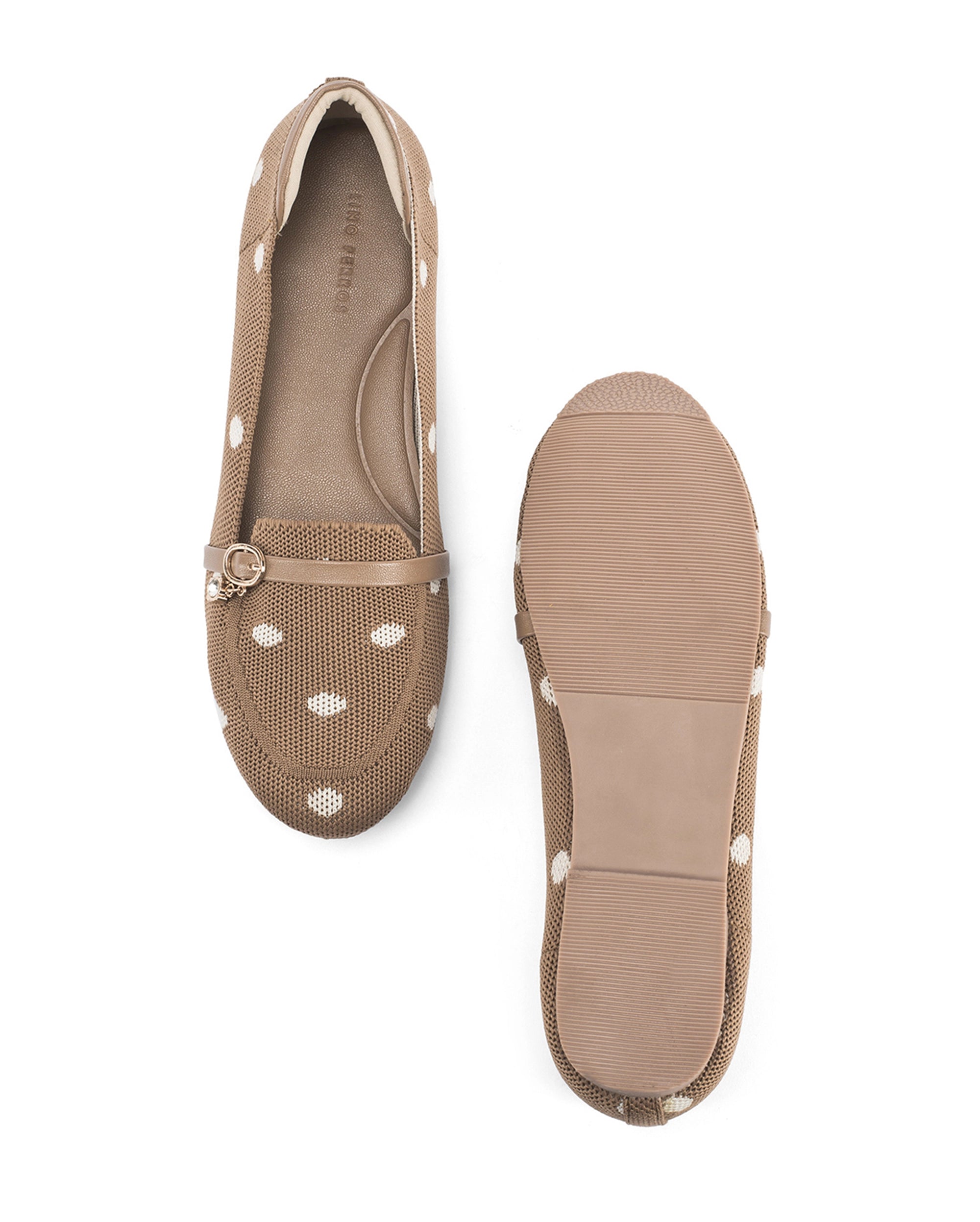 Hepburn Tan Polka Charm Loafers - Lino Perros
