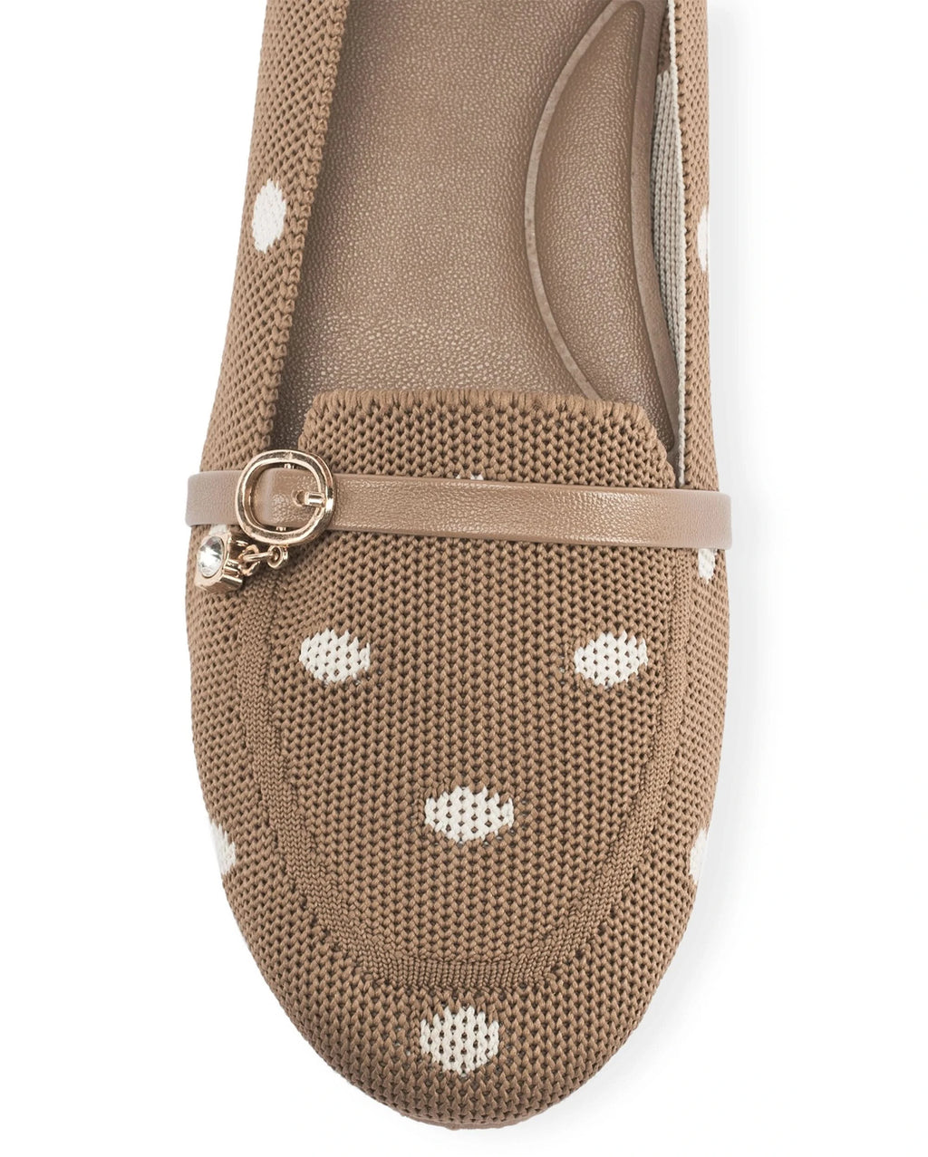 Hepburn Tan Polka Charm Loafers - Lino Perros