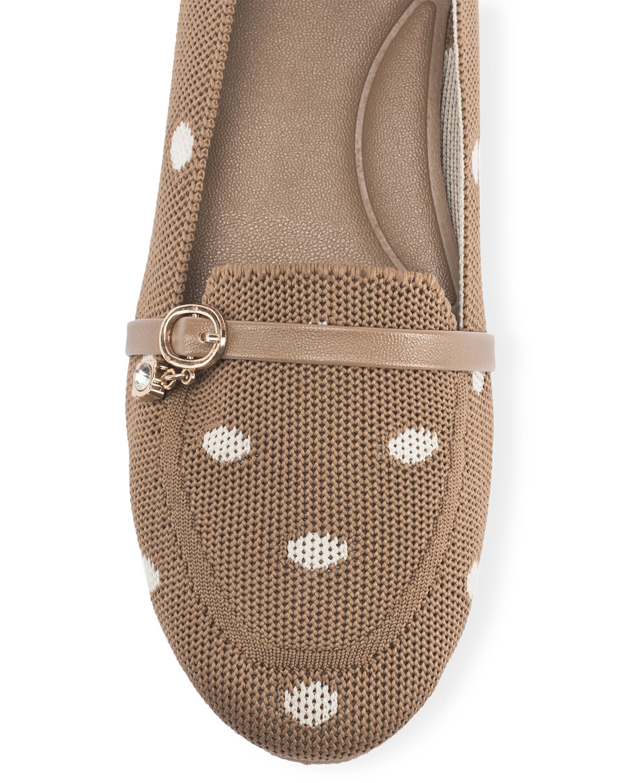 Hepburn Tan Polka Charm Loafers - Lino Perros