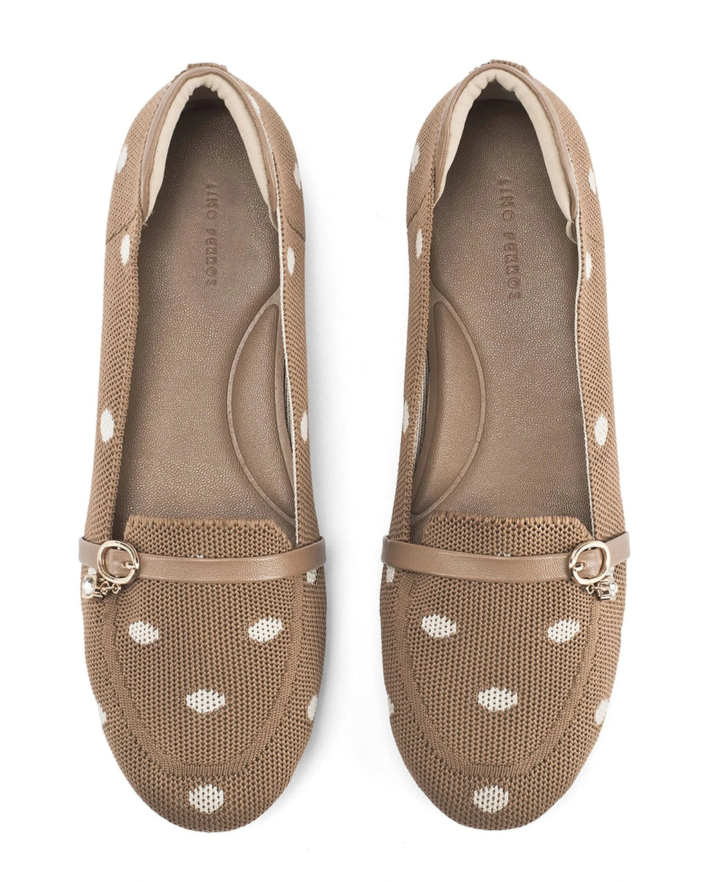 Hepburn Tan Polka Charm Loafers - Lino Perros