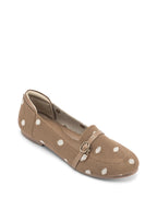 Hepburn Tan Polka Charm Loafers - Lino Perros
