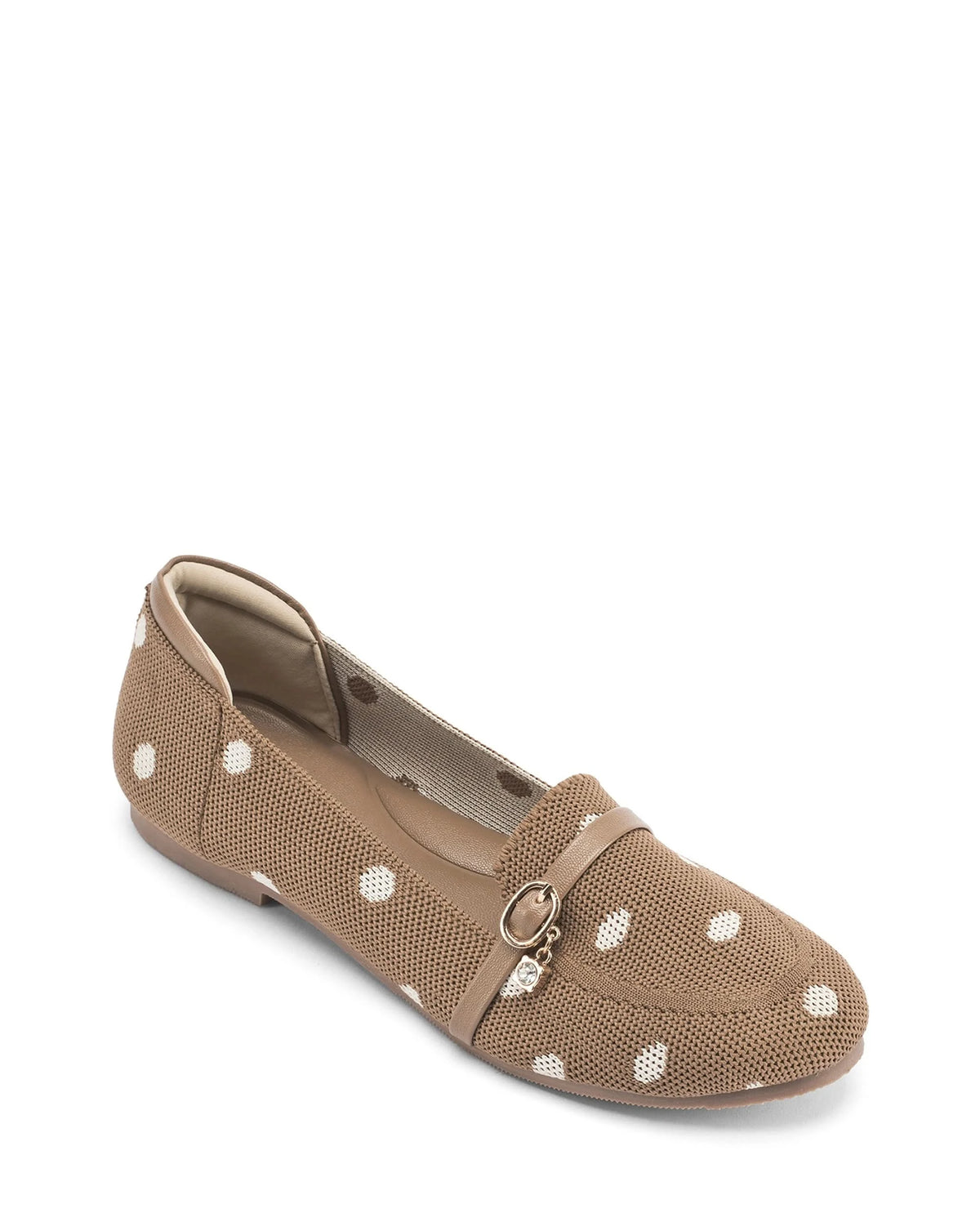 Hepburn Tan Polka Charm Loafers - Lino Perros