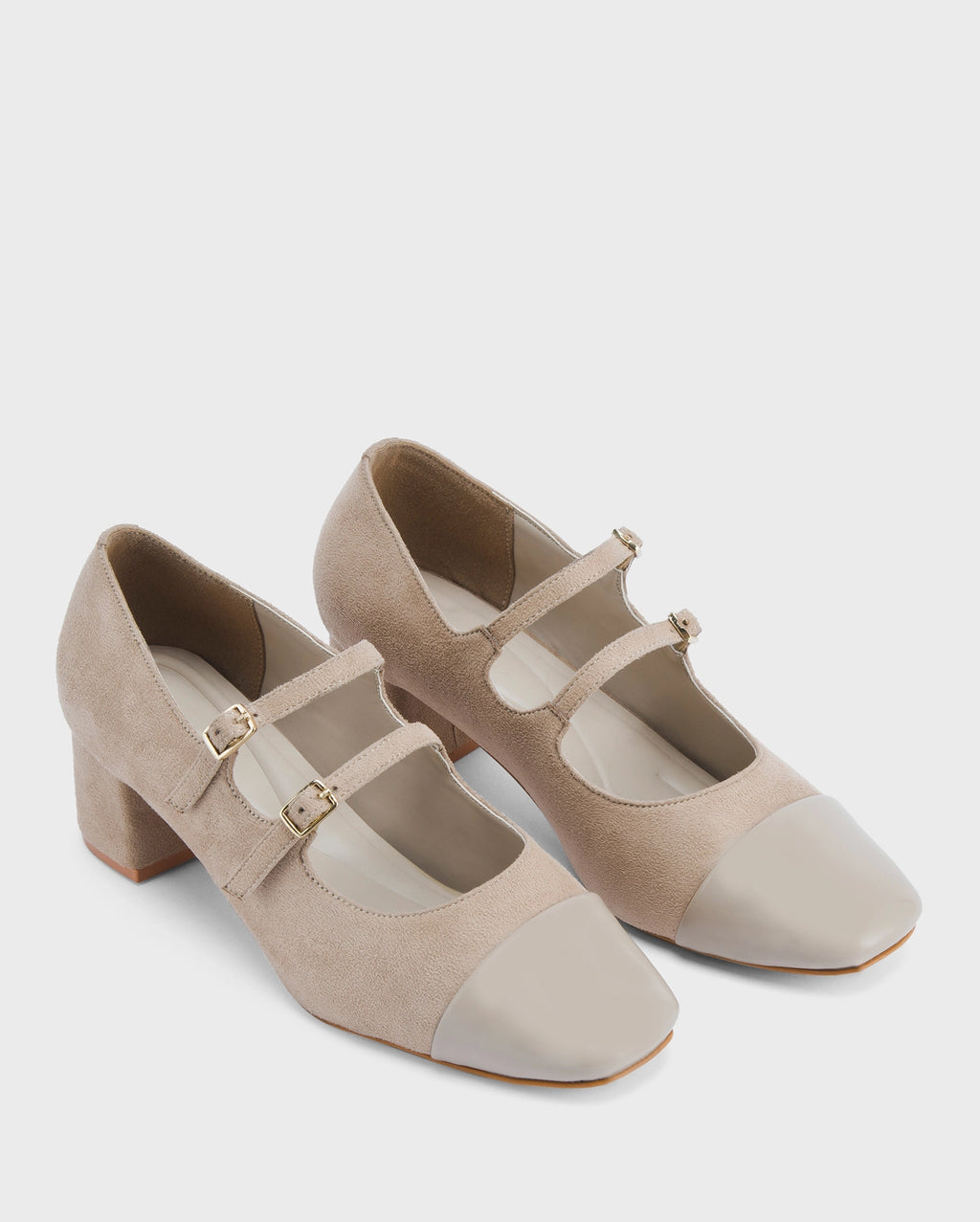 Hepburn Beige Belle Buckle Heels | Lino Perros
