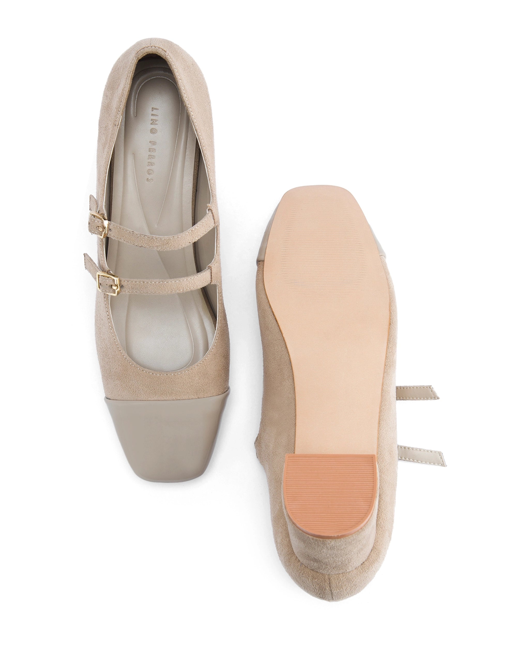 Hepburn Beige Belle Buckle Heels | Lino Perros