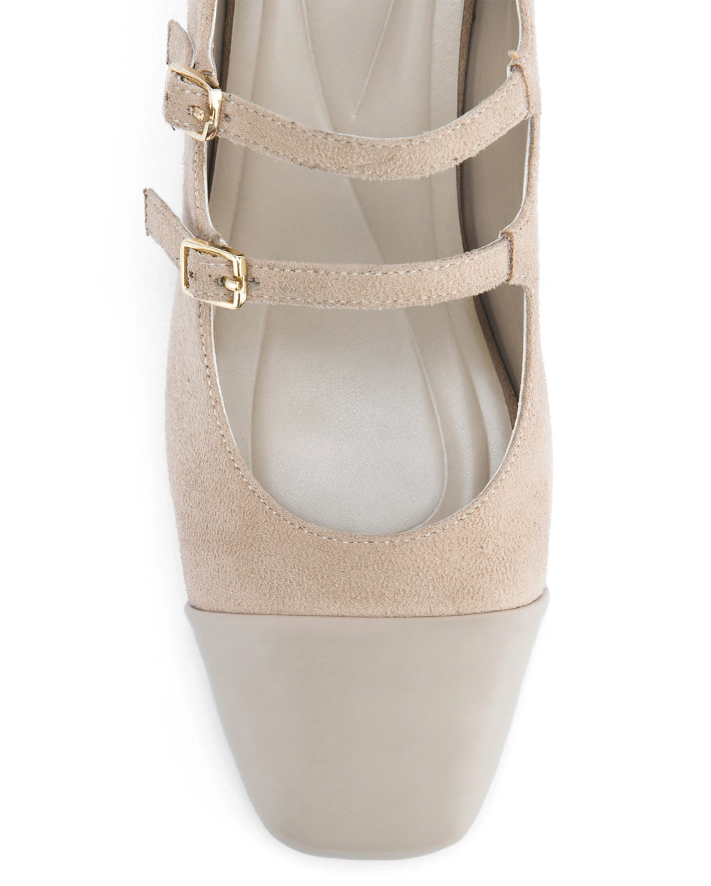 Hepburn Beige Belle Buckle Heels | Lino Perros