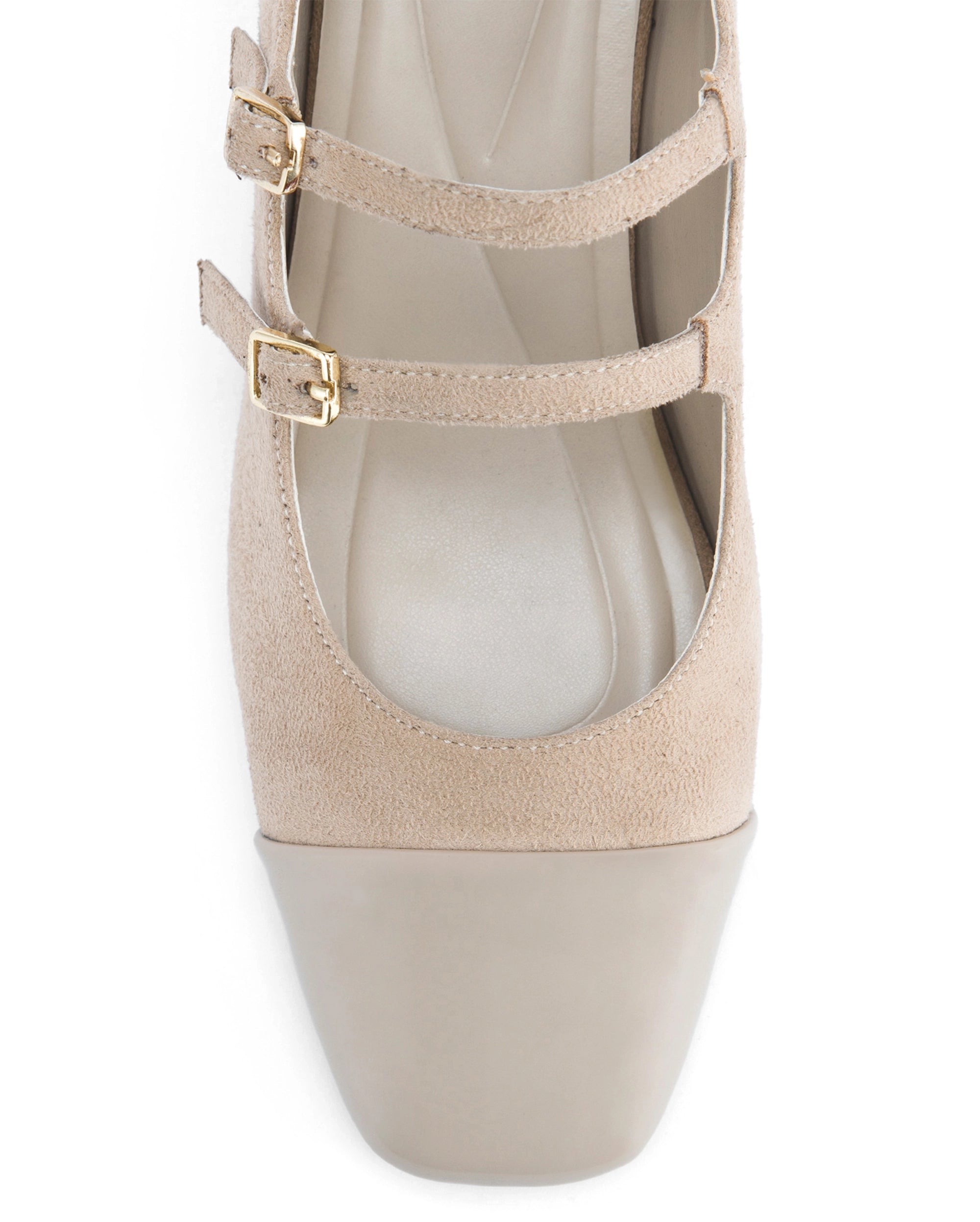 Hepburn Beige Belle Buckle Heels | Lino Perros