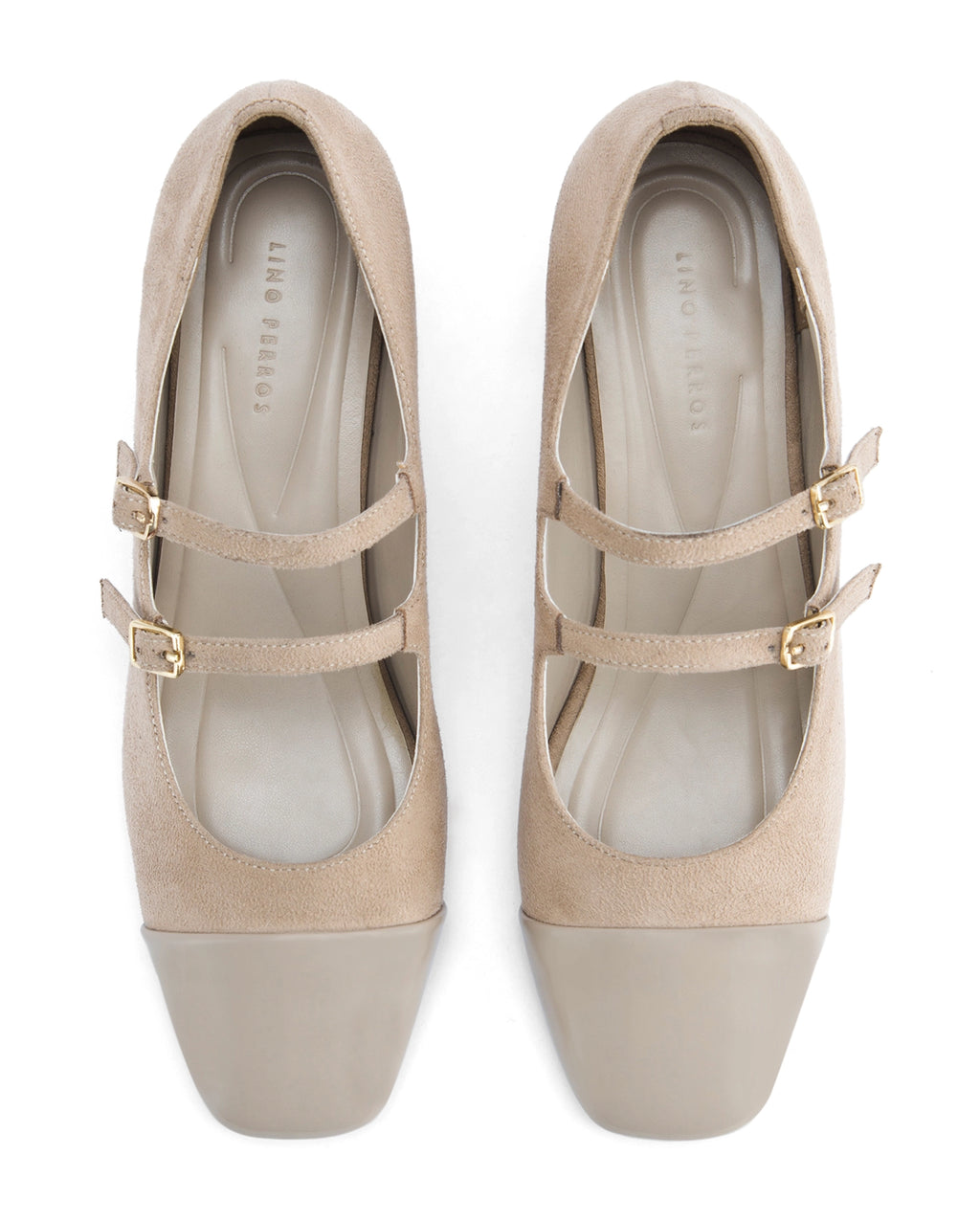 Hepburn Beige Belle Buckle Heels | Lino Perros