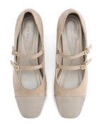 Hepburn Beige Belle Buckle Heels | Lino Perros