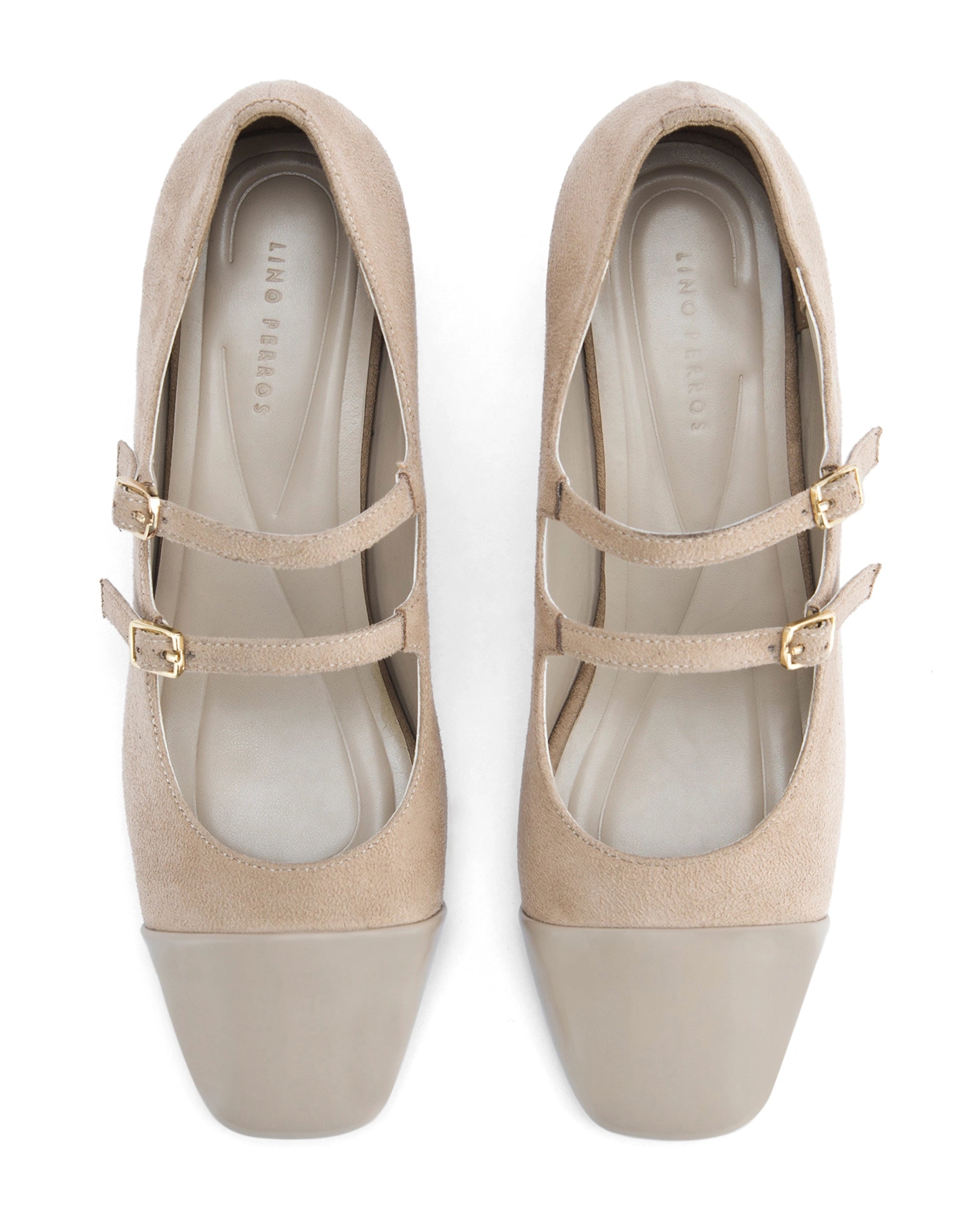 Hepburn Beige Belle Buckle Heels | Lino Perros