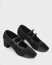 Hepburn Black Belle Buckle Heels