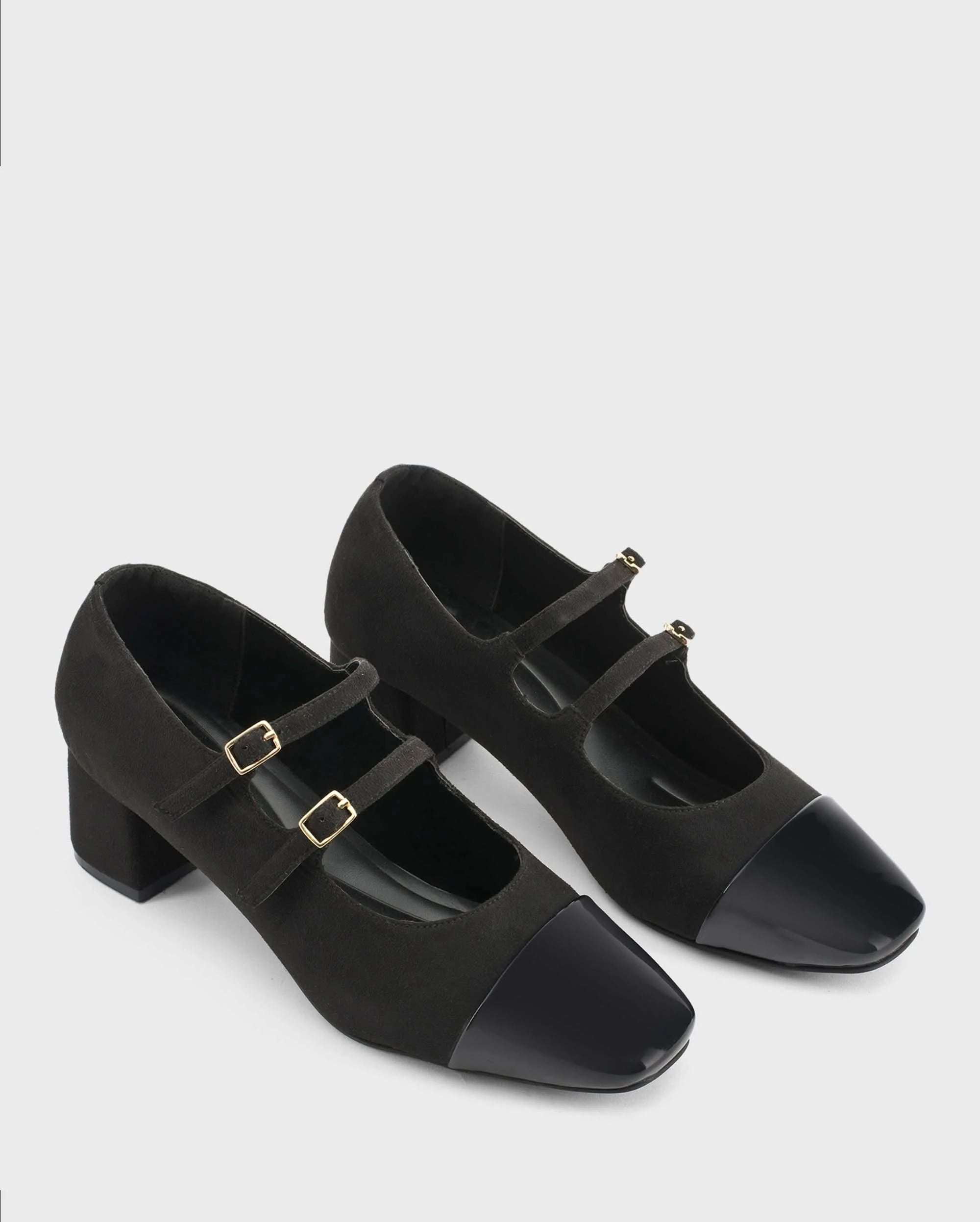 Hepburn Black Belle Buckle Heels - Lino Perros