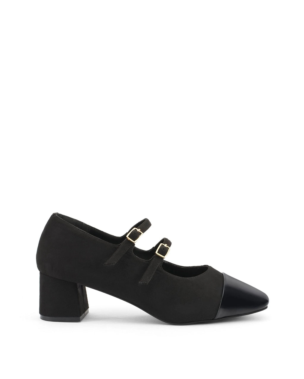 Hepburn Black Belle Buckle Heels - Lino Perros