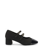 Hepburn Black Belle Buckle Heels - Lino Perros