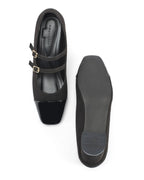 Hepburn Black Belle Buckle Heels - Lino Perros