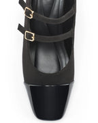 Hepburn Black Belle Buckle Heels - Lino Perros