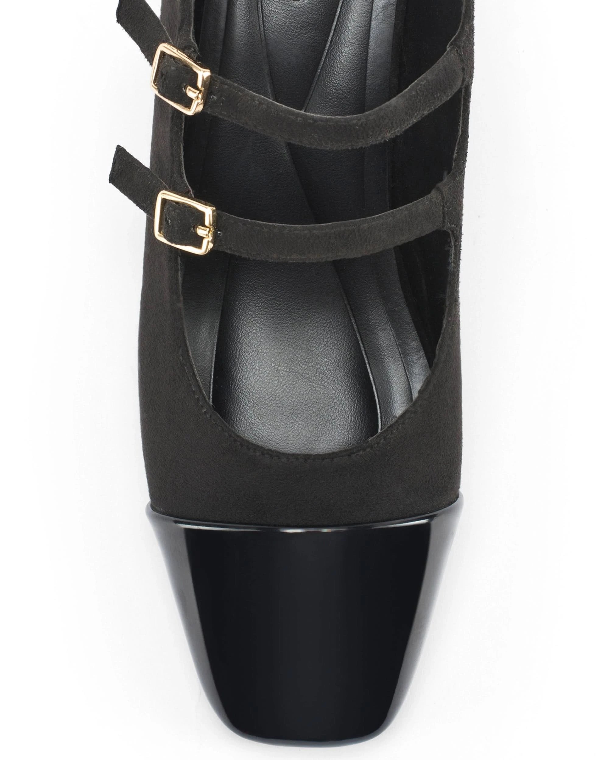 Hepburn Black Belle Buckle Heels - Lino Perros