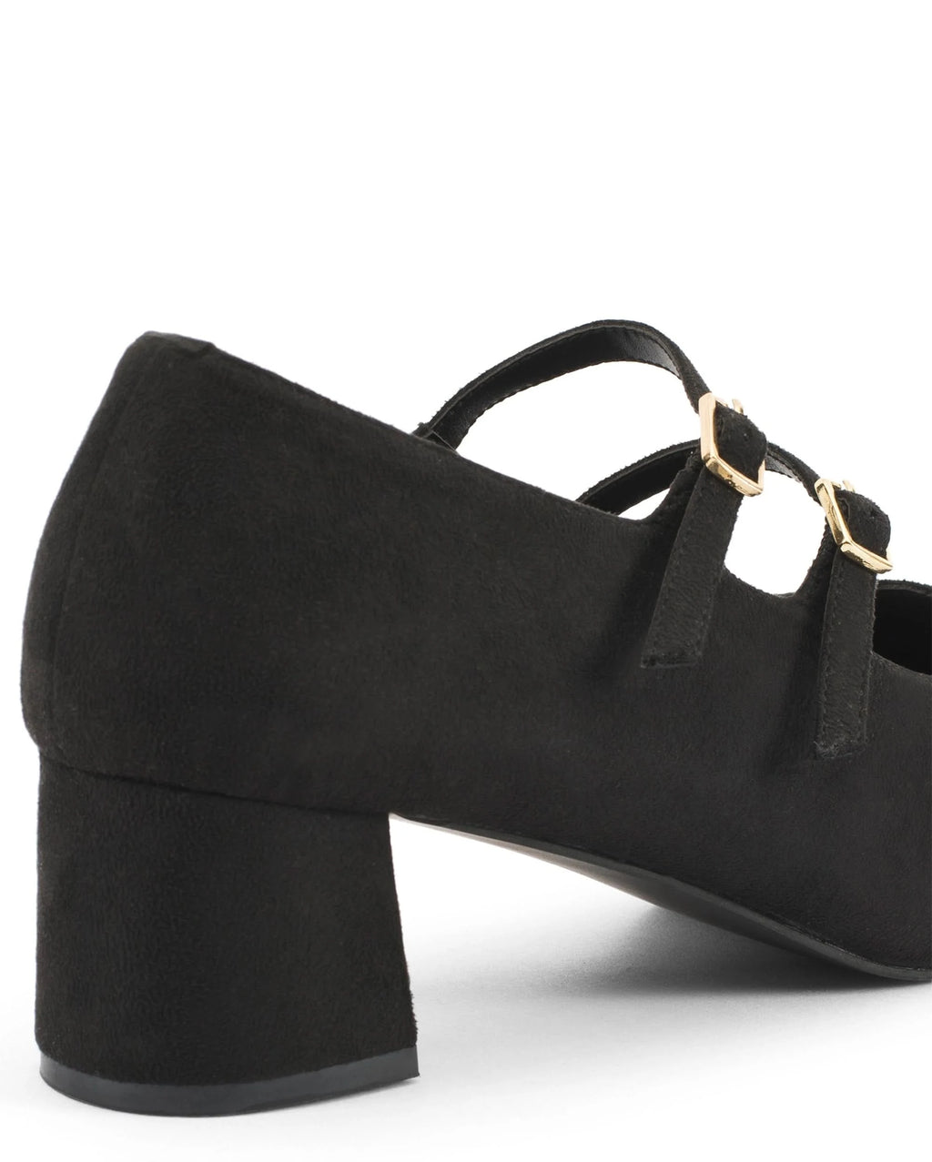 Hepburn Black Belle Buckle Heels - Lino Perros