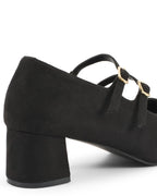 Hepburn Black Belle Buckle Heels - Lino Perros