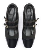 Hepburn Black Belle Buckle Heels - Lino Perros
