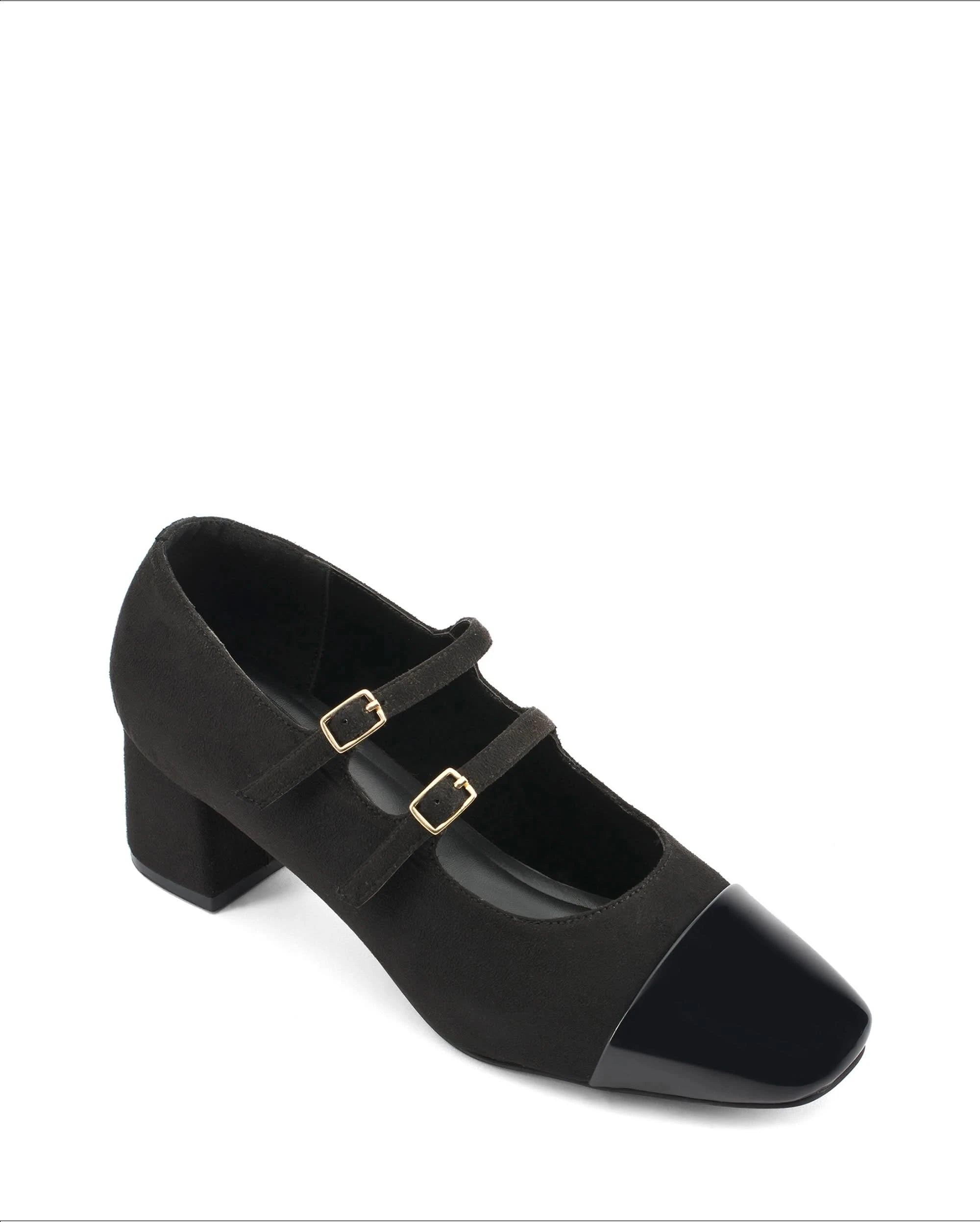 Hepburn Black Belle Buckle Heels - Lino Perros