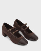 Hepburn Coffee Belle Buckle Heels - Lino Perros