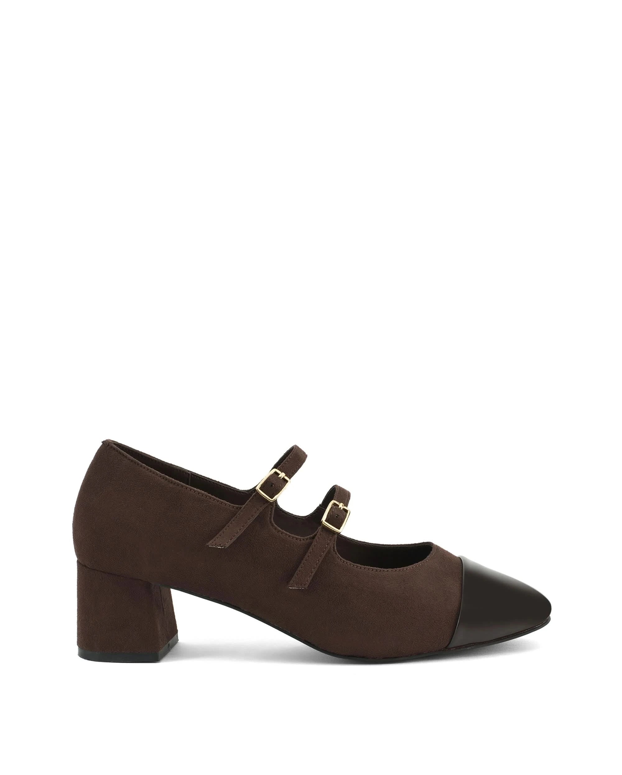 Hepburn Coffee Belle Buckle Heels - Lino Perros