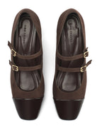 Hepburn Coffee Belle Buckle Heels - Lino Perros