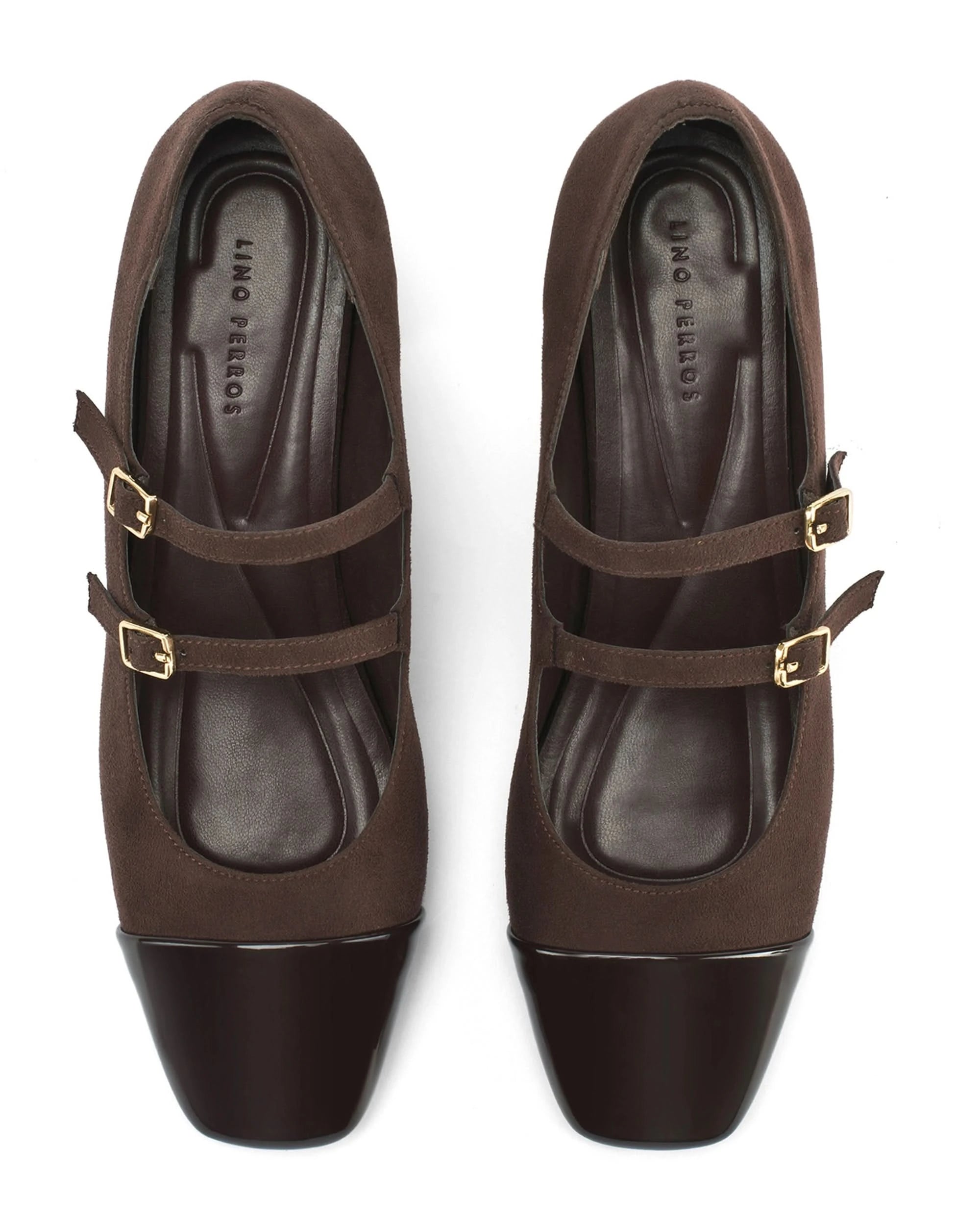 Hepburn Coffee Belle Buckle Heels - Lino Perros