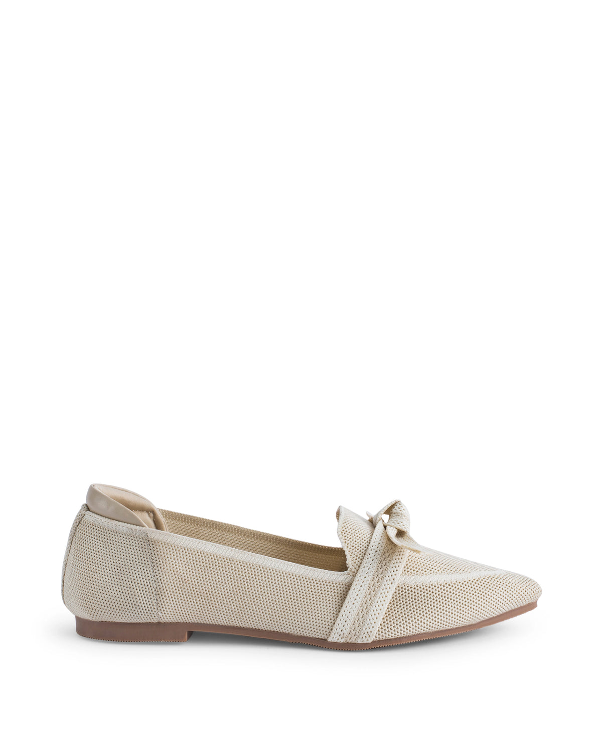 Hepburn Beige Daisy Bow Loafers