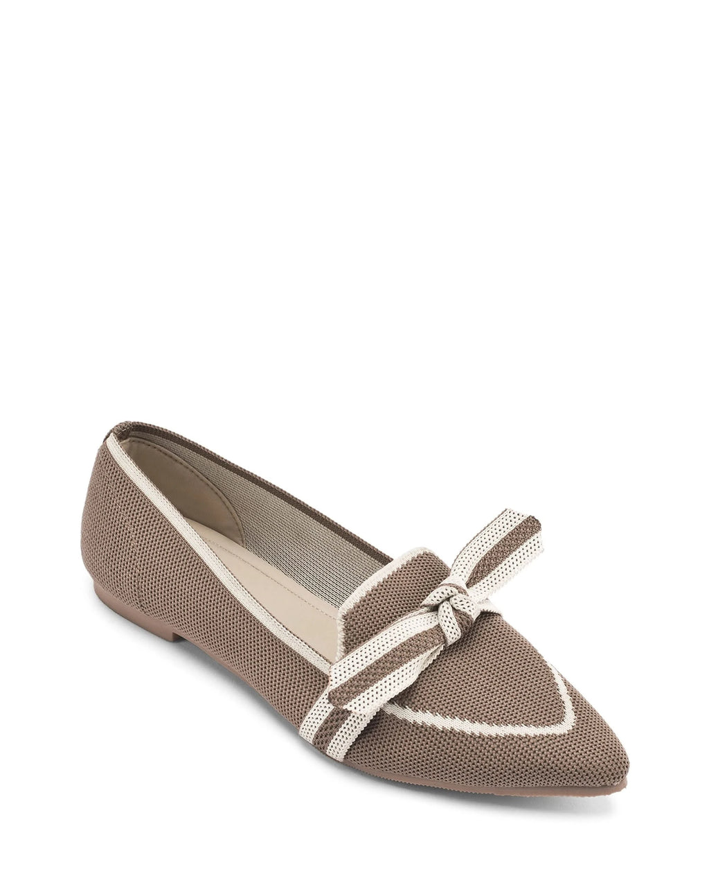 Hepburn Taupe Daisy Bow Loafers - Lino Perros