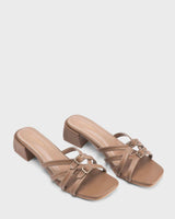 Gabbana Beige Siena Buckle Heels