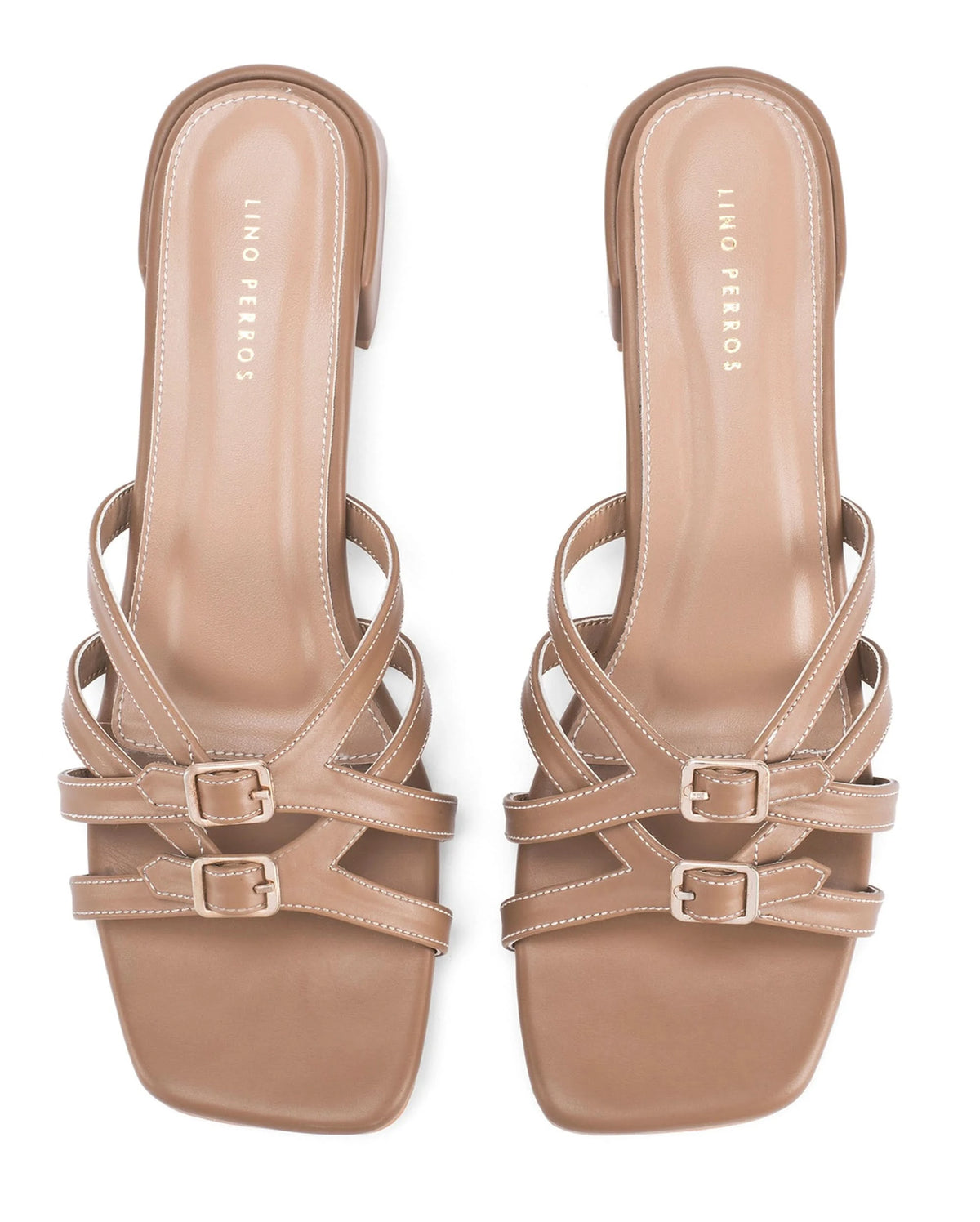 Gabbana Beige Siena Buckle Heels - Lino Perros