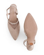 Victoria Bella Pearl Kitten Beige Heels