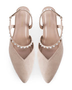 Victoria Bella Pearl Kitten Beige Heels