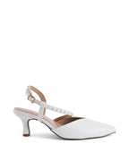 Victoria Bella Pearl Kitten White Heels