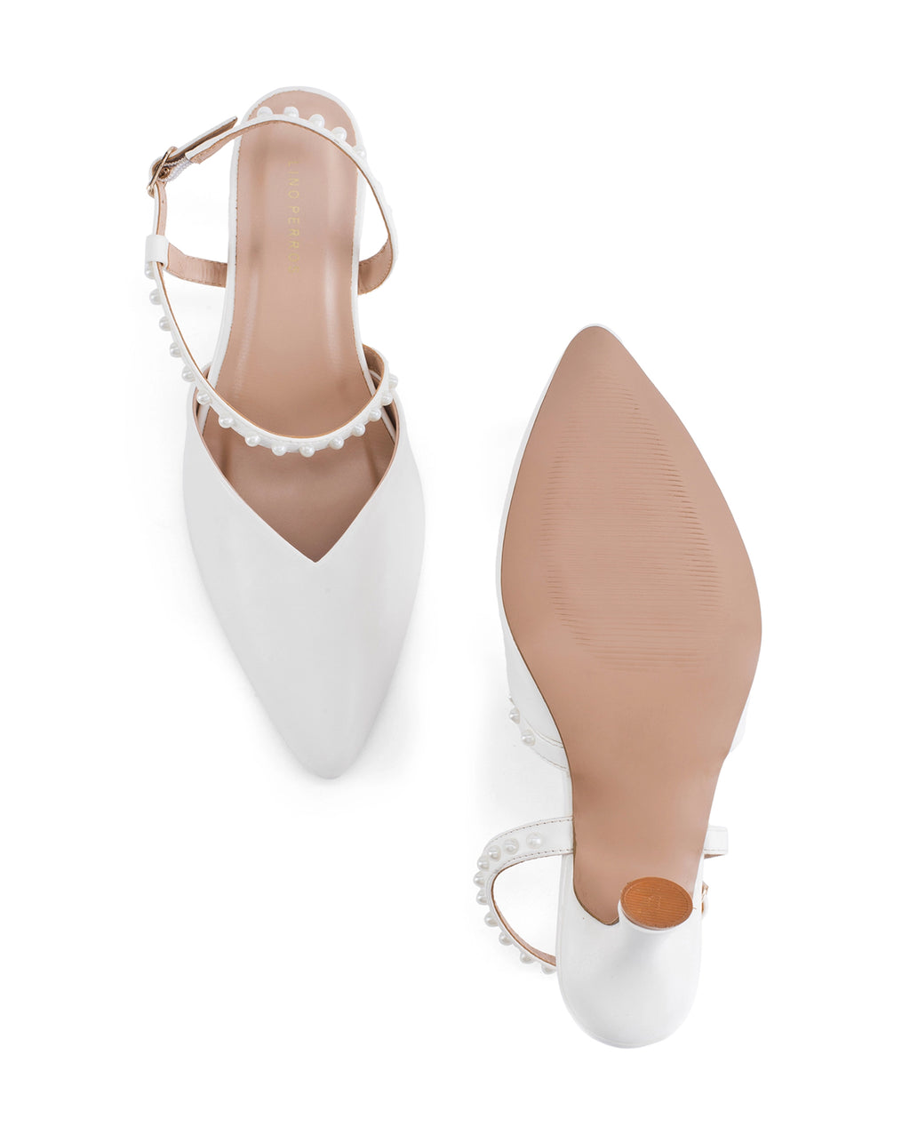 Victoria Bella Pearl Kitten White Heels
