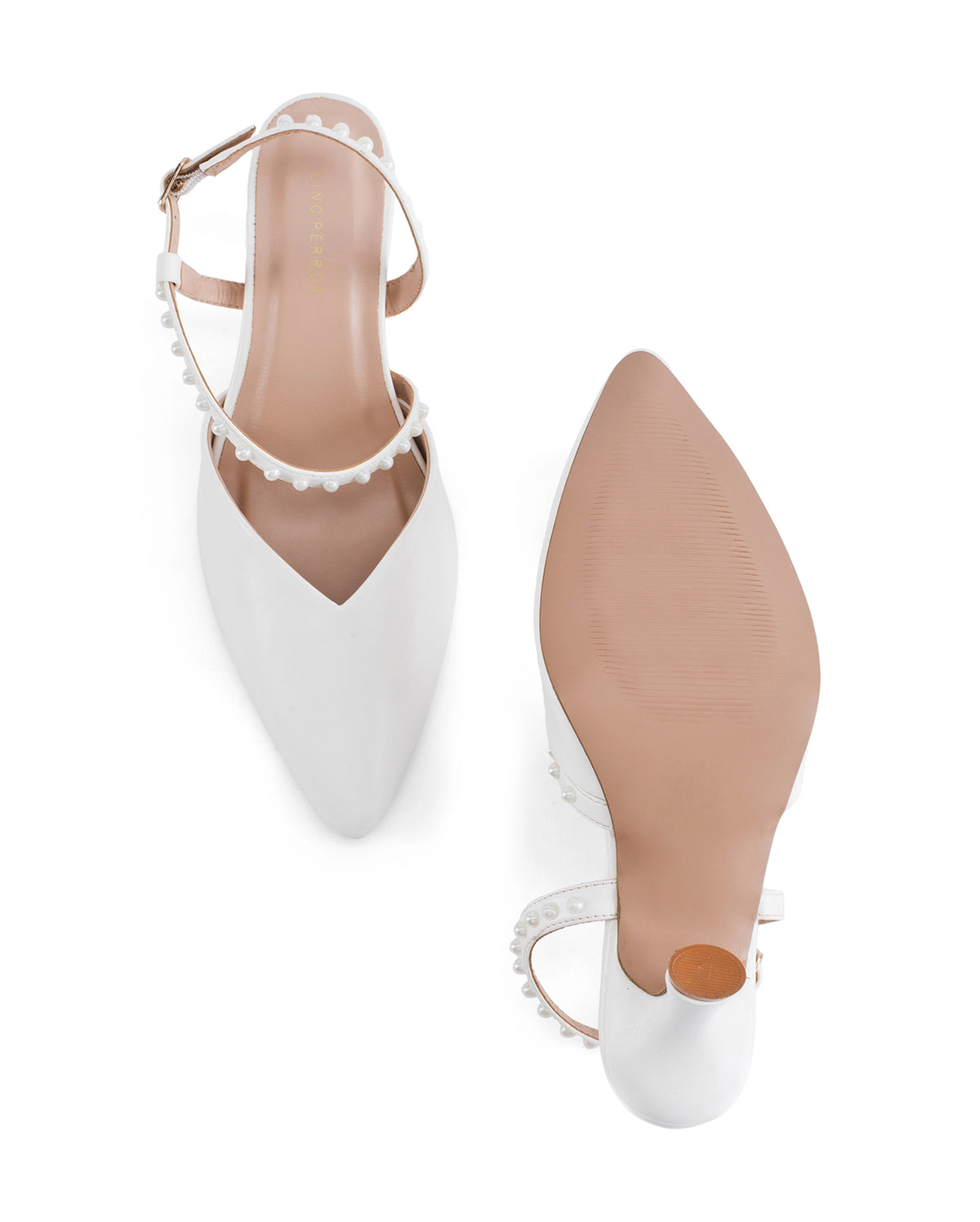 Victoria Bella Pearl Kitten White Heels