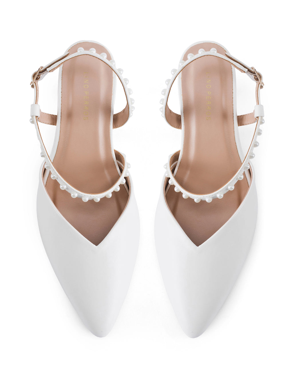 Victoria Bella Pearl Kitten White Heels
