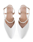 Victoria Bella Pearl Kitten White Heels