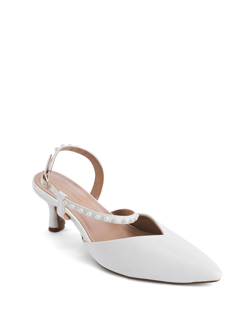 Victoria Bella Pearl Kitten White Heels