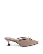 Hepburn Bow Bliss Beige Kitten Heels
