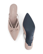 Hepburn Bow Bliss Beige Kitten Heels