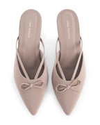 Hepburn Bow Bliss Beige Kitten Heels