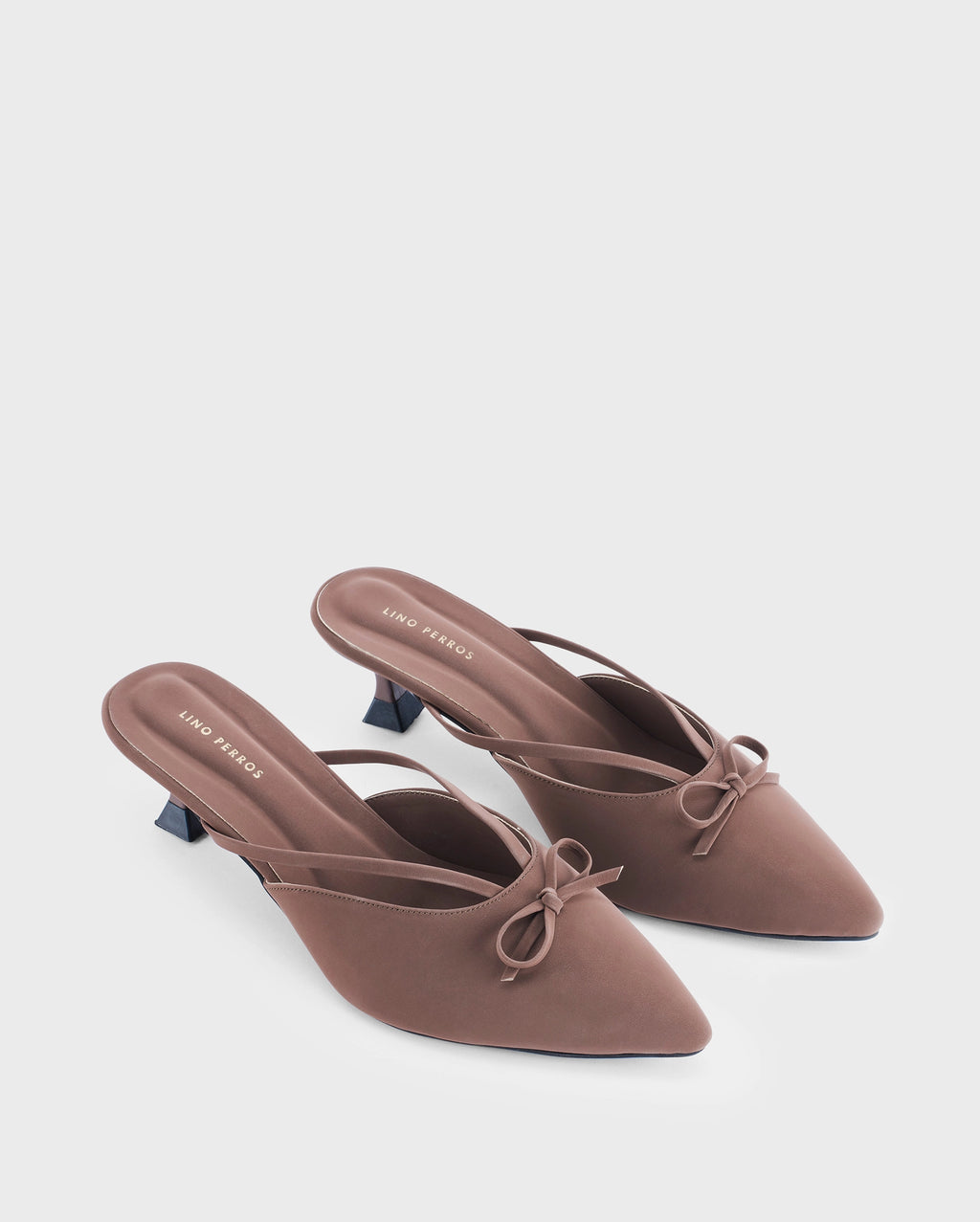 Hepburn Bow Bliss Brown Kitten Heels