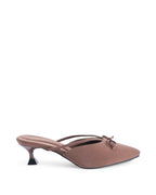 Hepburn Bow Bliss Brown Kitten Heels